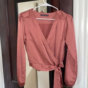 XS Satin rose blouse (never worn)